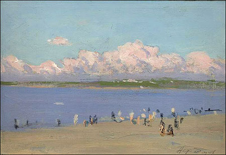 BEACH WITH SUMMER CLOUDS 